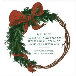 Plaid Wreath Holiday Card