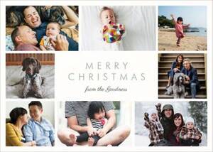 Merry Christmas Blocks Horizontal Photo Card
