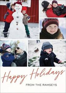 Happy Holidays Script Photo Card