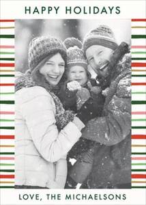 Holiday Stripes Vertical Photo Card