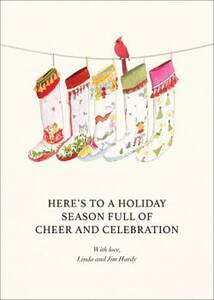 Cardinal Stockings Holiday Card