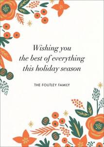 Letter Press Pointsettia Holiday Card