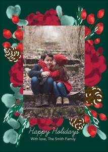 Merry Florals Holiday Photo Card