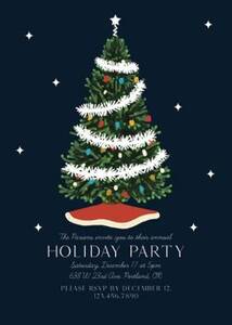 Tinsel Tree Holiday Invitation