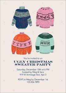 Ugly Christmas Sweater Holiday Invitation
