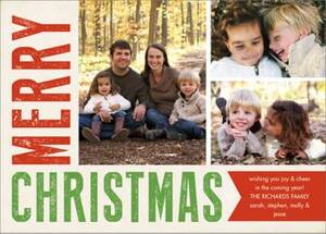 Merry Christmas Poster Multi-Photo Card