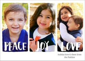 Peace Joy Love Sketch Holiday Multi-Photo Card