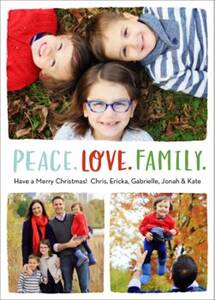 Peace Love Family Holiday Multi-Photo Card