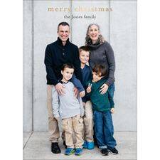 Foil Stamped Chic Top Merry Christmas Holiday Photo Card