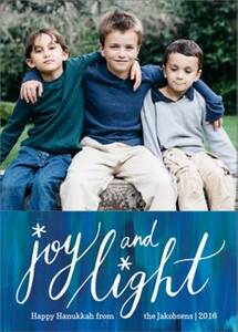 Joy and Light Hanukkah Holiday Photo Card