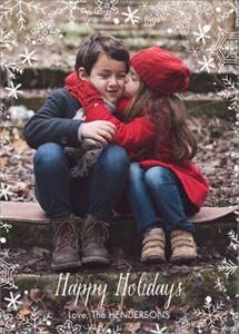 Snowflake Holiday Photo Card Vertical