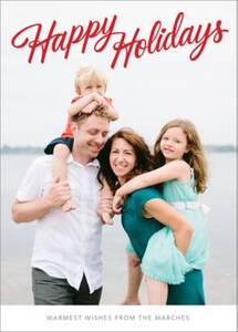 Classic Holiday Vertical Photo Card