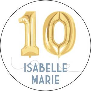 10 Balloon Personalized Stickers