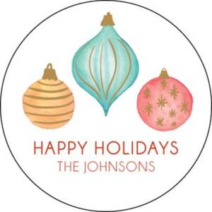 Watercolor Ornaments Personalized Stickers