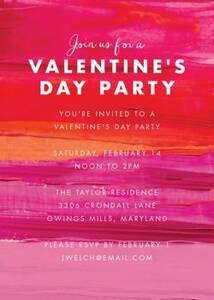Painted Valentine's Day Party Invitation