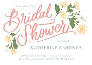 Floral Script Bridal Shower Invitation