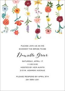 Hanging Florals Bridal Shower Invitation