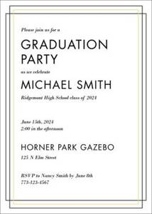 Line Border Graduation Party Invitation