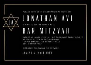 Star Border Bar Mitzvah Invitation