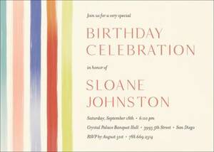 Painted Stripes Party Invitation