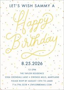 Confetti Birthday Party Invitation