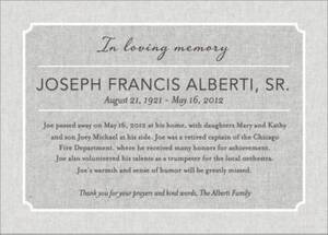 In Loving Memory Memorial Invitation