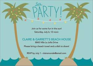 Palm Trees Party Invitation