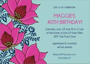 Lotus Flower Party Invitation