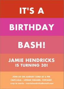 Color Block Birthday Party Invitation