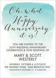 Watercolor Anniversary Party Invitation