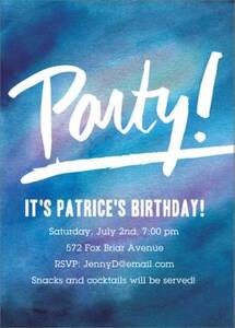 Watercolor Background Party Invitation