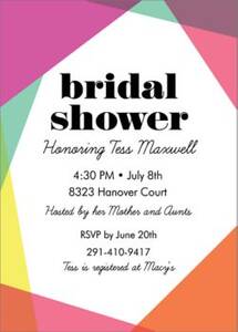 Colorblock Bridal Shower Invitation