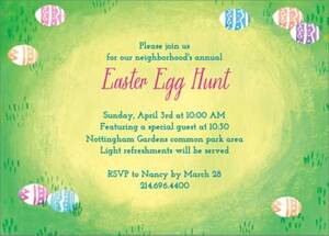 Egg Hunt Party Invitation