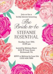 Garden Roses Bridal Shower Invitation