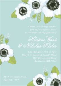 Anemone Blooms Engagement Party Invitation