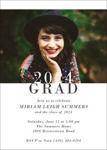 Modern Photo Graduation Party Invitation