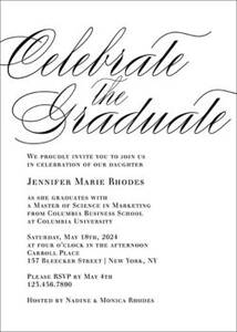 Calligraphy Graduation Party Invitation