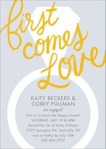 First Comes Love Engagement Party Invitation
