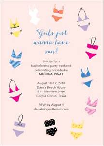 Bikinis Bachelorette Party Invitation