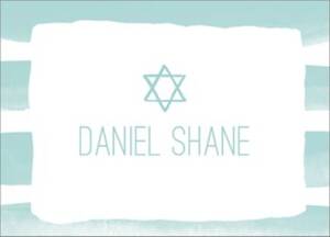 Watercolor Stripes Bar Mitzvah Stationery