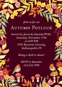 Autumn Floral Party Invitation