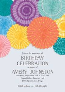 Rosettes Birthday Party Invitation