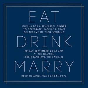 Eat Drink Marry Rehearsal Dinner Invitation
