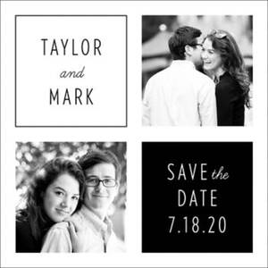 Two Square Save the Date Card