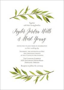 Green Garland Wedding Invitation