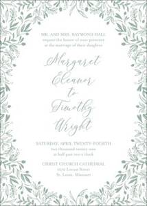 Letterpress Garden Wedding Invitation
