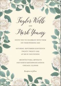 Garden Rose Wedding Invitation