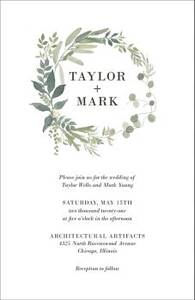 Greenery Wreath Wedding Invitation