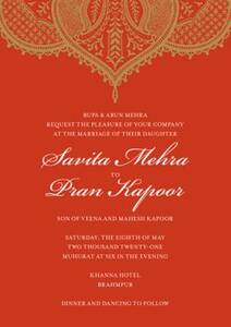 Mehndi Wedding Invitation