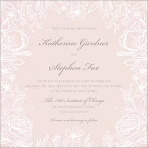 Floral Lace Wedding Invitation with Printed Vellum Overlay